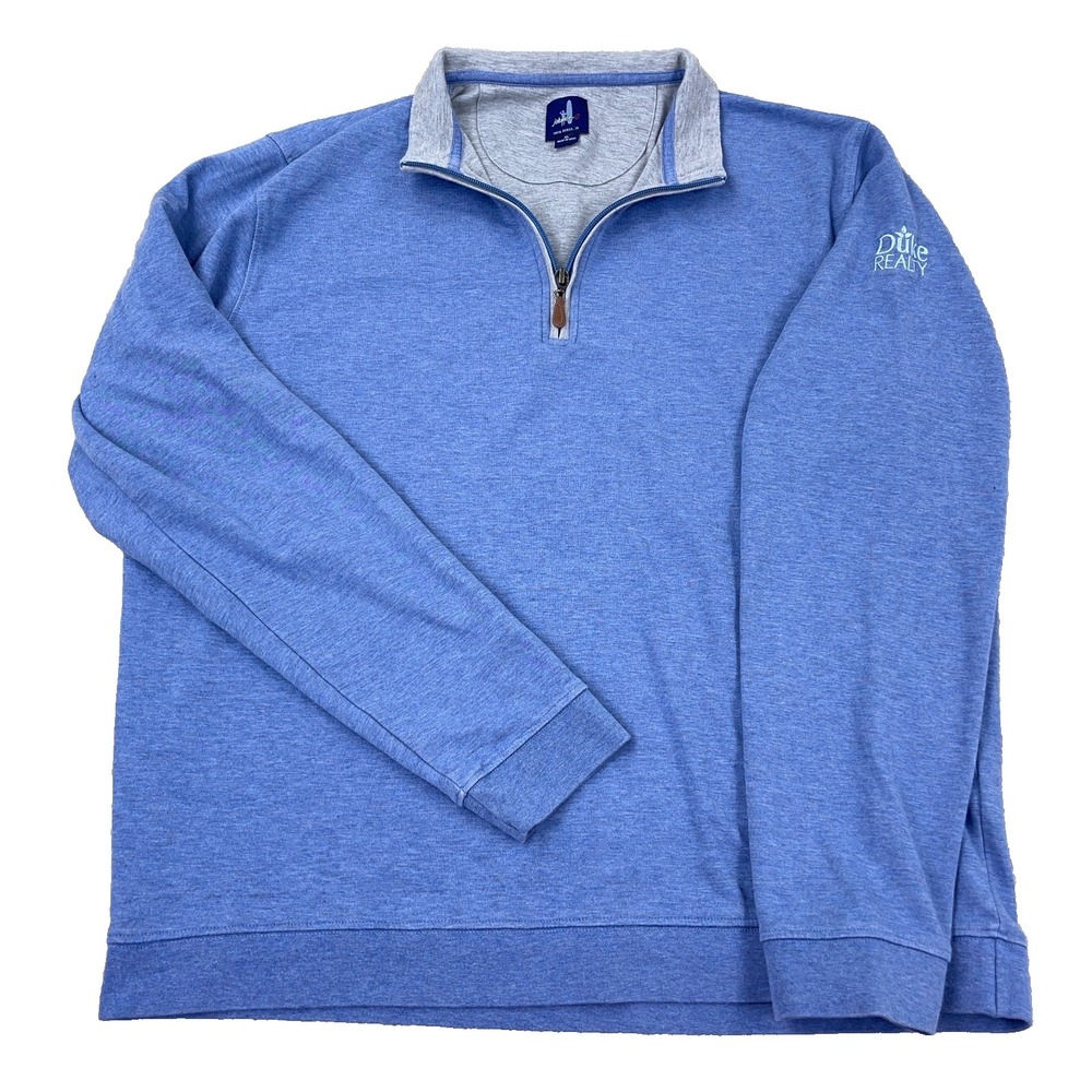 Jonnie O Sweater Men XL Light Blue Pullover Quarter Zip Sweatshirt Golf Cotton